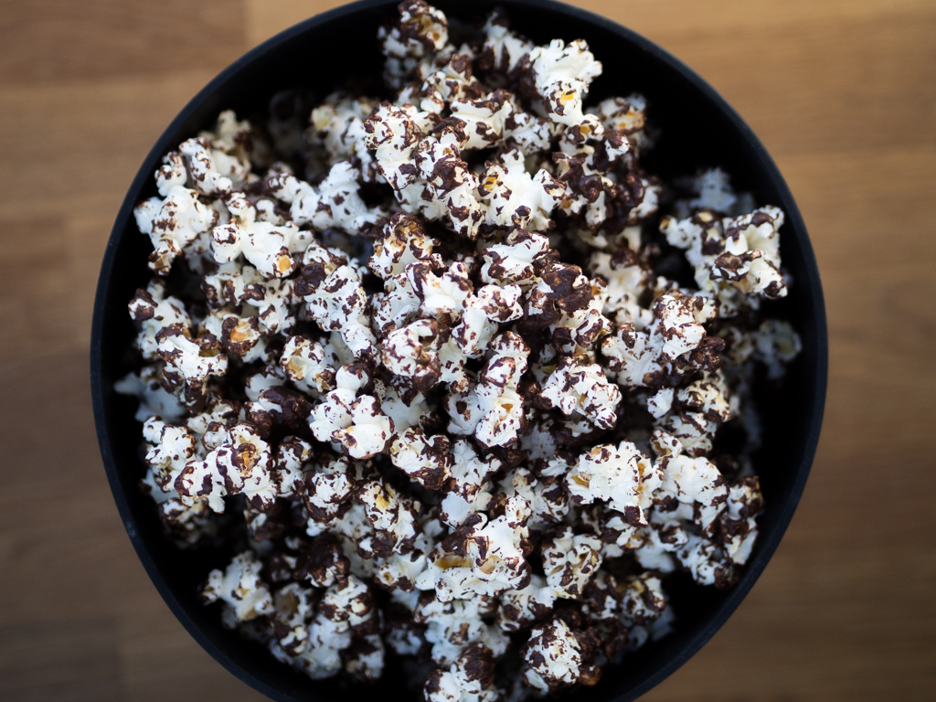 Opskrift på popcorn med chokolade